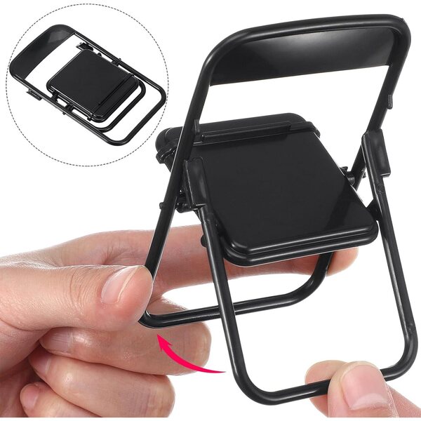 VICASKY 12 Sedie Pieghevoli Mini Nere in Plastica per Casa delle Bambole e Modellismo