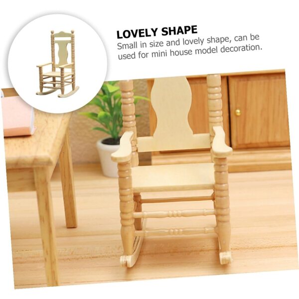 Mini sedia in legno ORFOFE cachi per casa delle bambole, decorazione compatta e versatile