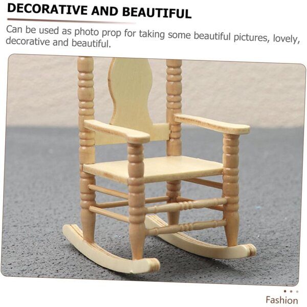 Mini sedia in legno ORFOFE cachi per casa delle bambole, decorazione compatta e versatile