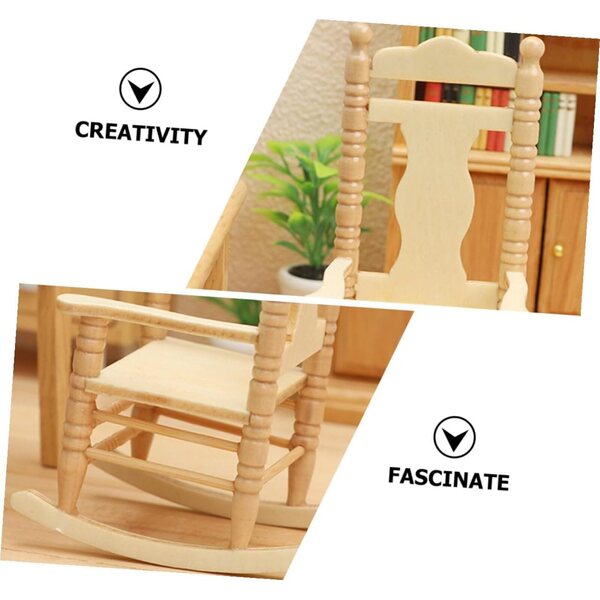 Mini sedia in legno ORFOFE cachi per casa delle bambole, decorazione compatta e versatile