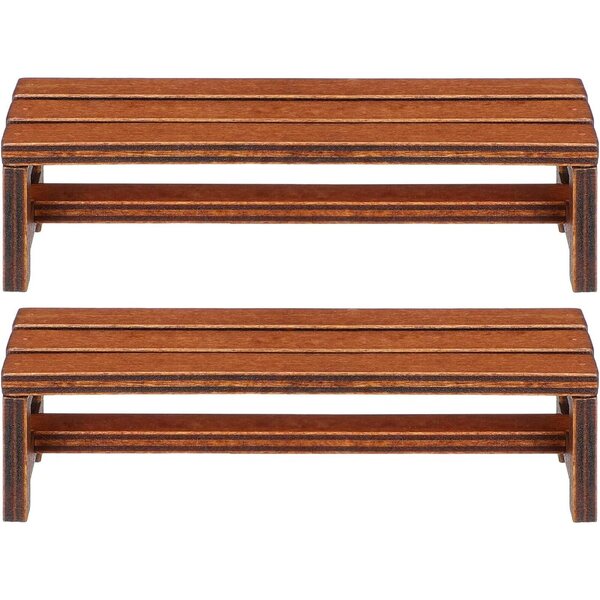 Mini Panca in Legno per Case delle Bambole, 2 Pezzi - Accessori Decorativi Miniatura