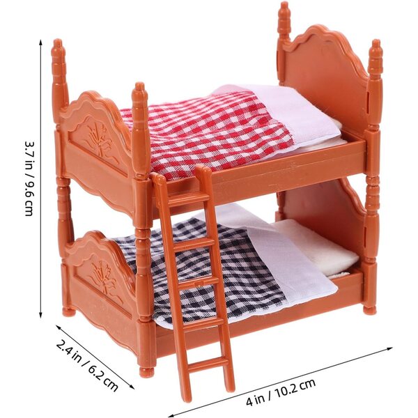 Letto Mini Matrimoniale in Miniatura per Casa delle Bambole Realistico e Dettagliato