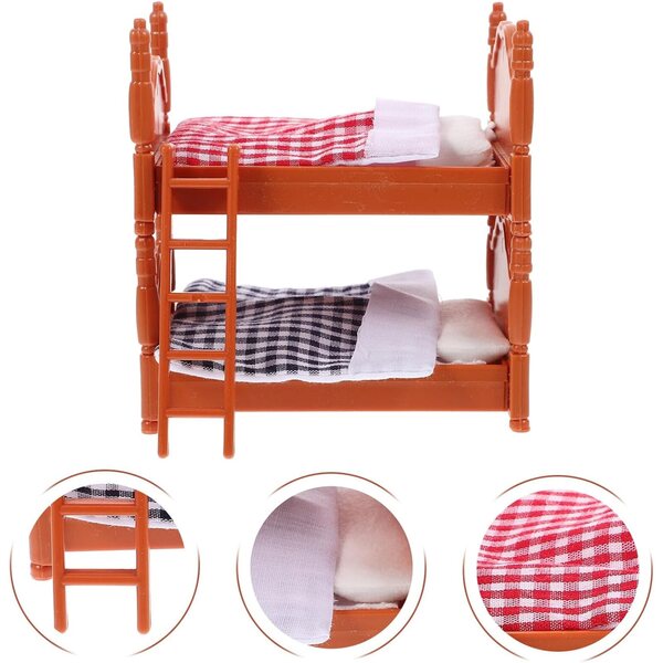 Letto Mini Matrimoniale in Miniatura per Casa delle Bambole Realistico e Dettagliato