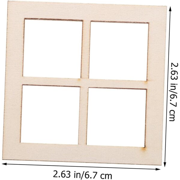 Mini Mobili per Casa delle Bambole in Legno Naturale Set 16 Finestre Vuote Decorativi