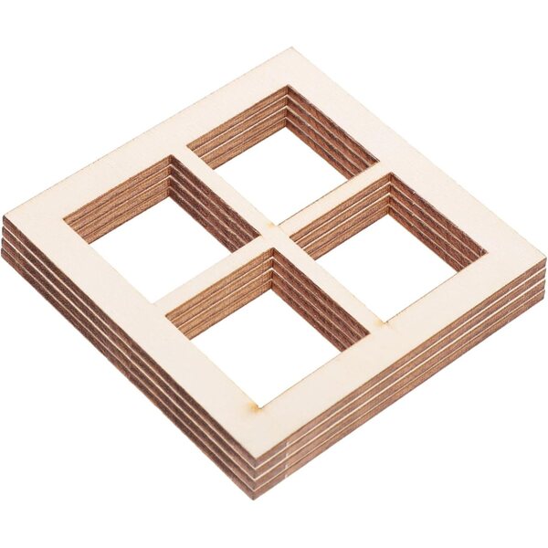 Mini Mobili per Casa delle Bambole in Legno Naturale Set 16 Finestre Vuote Decorativi