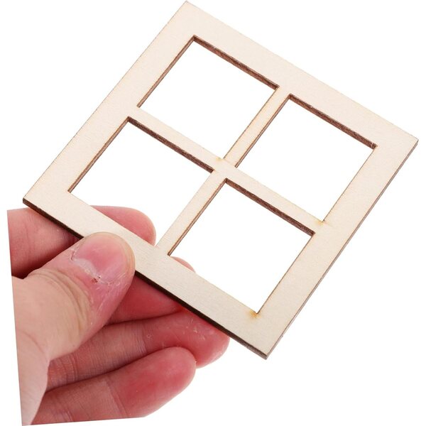 Mini Mobili per Casa delle Bambole in Legno Naturale Set 16 Finestre Vuote Decorativi