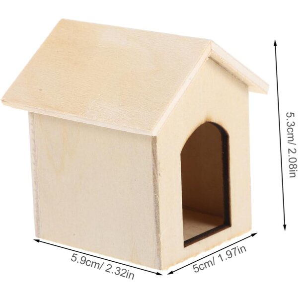 Cuccia per Cani in Miniatura in Legno Naturale Fai da Te - Decorazione Portatile