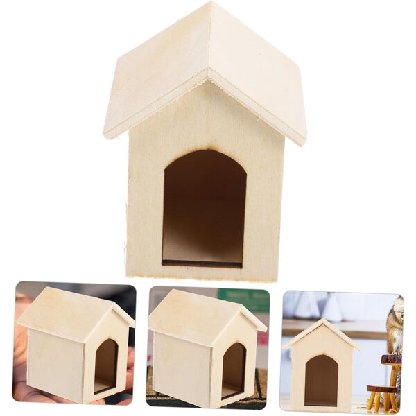 Cuccia per Cani in Miniatura in Legno Naturale Fai da Te - Decorazione Portatile