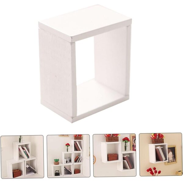Mini Mobiletto in Legno Bianco 6 Pezzi per Casa delle Bambole - Arredo Miniatura Decorativo
