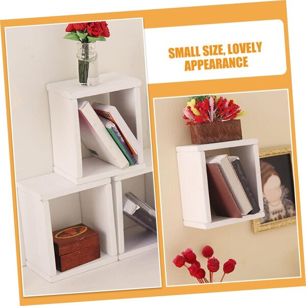 Mini Mobiletto in Legno Bianco 6 Pezzi per Casa delle Bambole - Arredo Miniatura Decorativo
