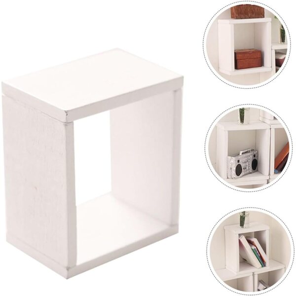 Mini Mobiletto in Legno Bianco 6 Pezzi per Casa delle Bambole - Arredo Miniatura Decorativo