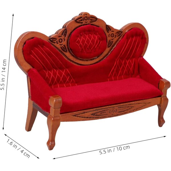 Miniatur-Birkensofa für Puppenhäuser – Deko- und Bastelzubehör
