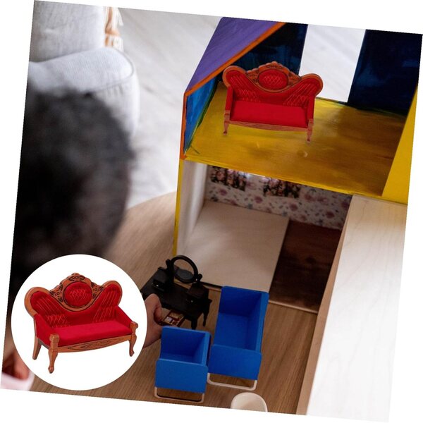 Miniatur-Birkensofa für Puppenhäuser – Deko- und Bastelzubehör