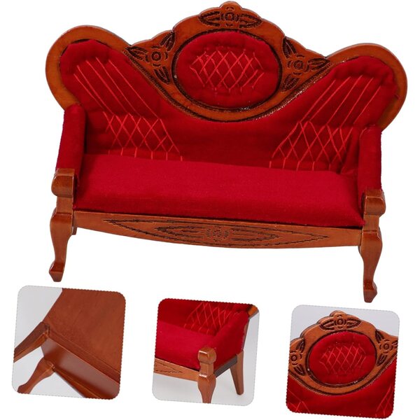 Miniatur-Birkensofa für Puppenhäuser – Deko- und Bastelzubehör