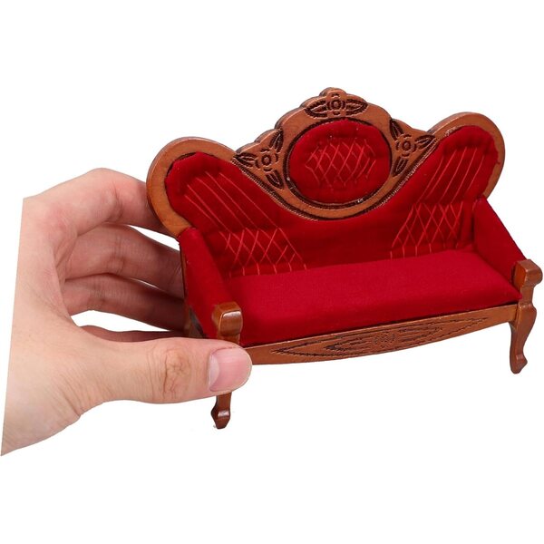 Miniatur-Birkensofa für Puppenhäuser – Deko- und Bastelzubehör