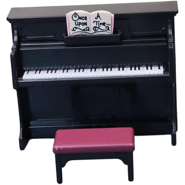 Mini-Klavier und Hocker-Set aus robustem Kunststoff für das ERINGOGO Puppenhaus