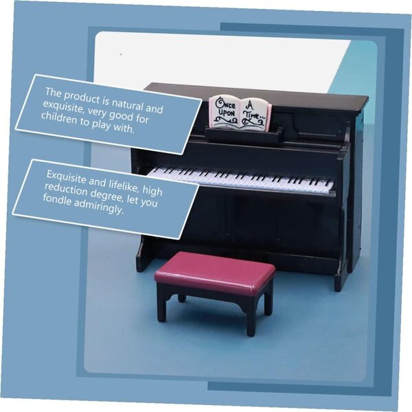 Mini-Klavier und Hocker-Set aus robustem Kunststoff für das ERINGOGO Puppenhaus