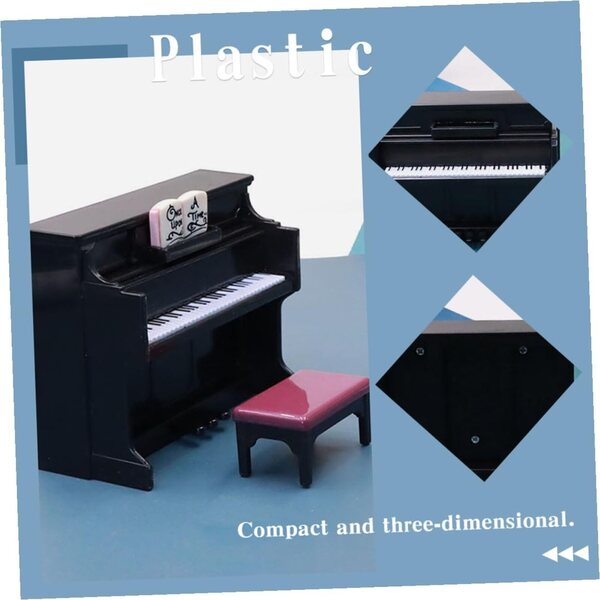 Mini-Klavier und Hocker-Set aus robustem Kunststoff für das ERINGOGO Puppenhaus