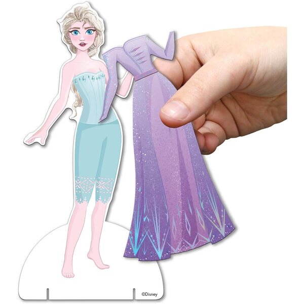 Frozen 2 Barbie di Carta con Abiti Magnetici e Stickers Brillanti Disney