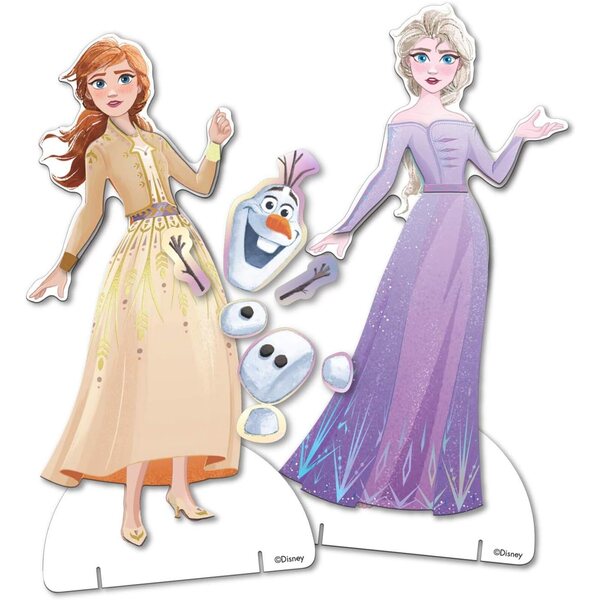 Frozen 2 Barbie di Carta con Abiti Magnetici e Stickers Brillanti Disney