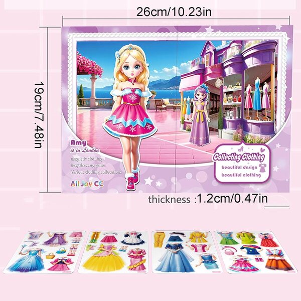 Set Bambole Magnetiche da Vestire Qurygin - Gioco Creativo Principessa per Bambini