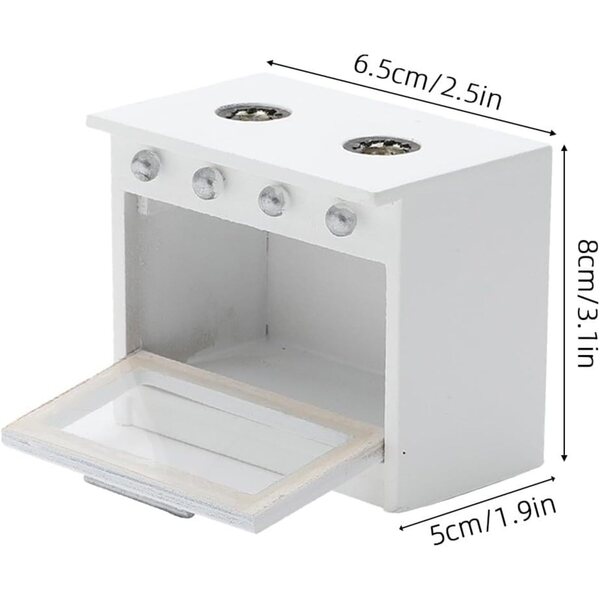 Mini Fornello in Legno per Casa delle Bambole - Accessorio Cucina in Miniatura
