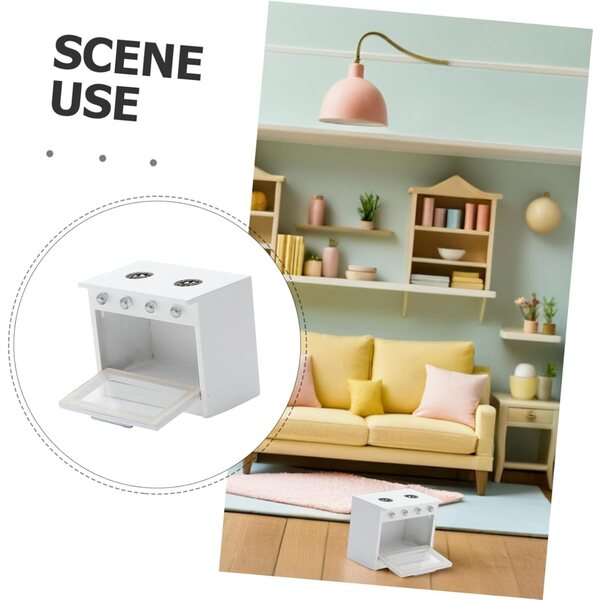 Mini Fornello in Legno per Casa delle Bambole - Accessorio Cucina in Miniatura