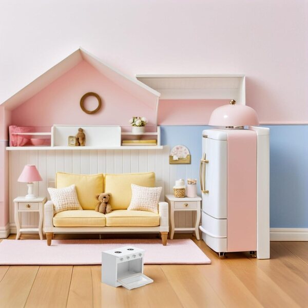 Mini Fornello in Legno per Casa delle Bambole - Accessorio Cucina in Miniatura