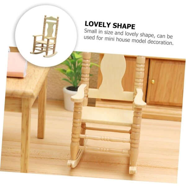 Mini Sedia in Legno per Casa delle Bambole, Mobili Miniatura Decorativi Resistenti