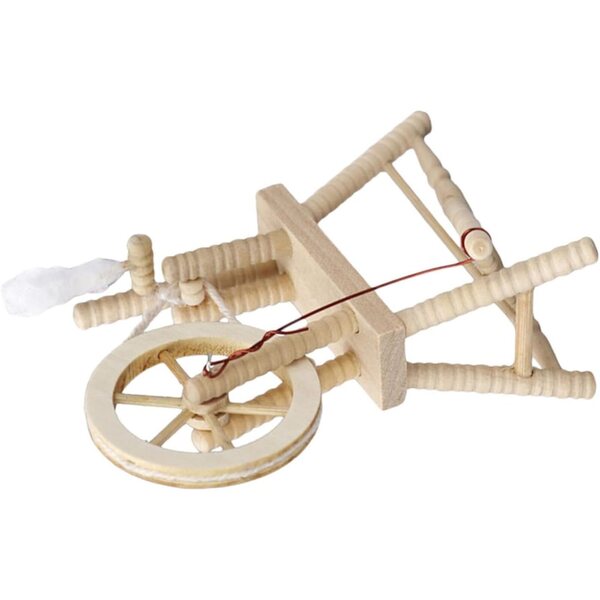WOONEKY Mini Decorazione in Legno per Casa delle Bambole con Ruota Girevole Vintage