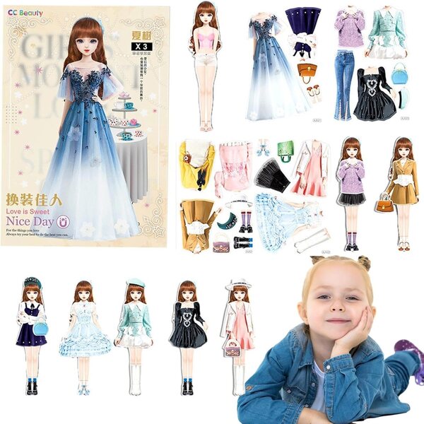 Bambole magnetiche da vestire in cartone - Gioco creativo per bimbi 4-7 anni