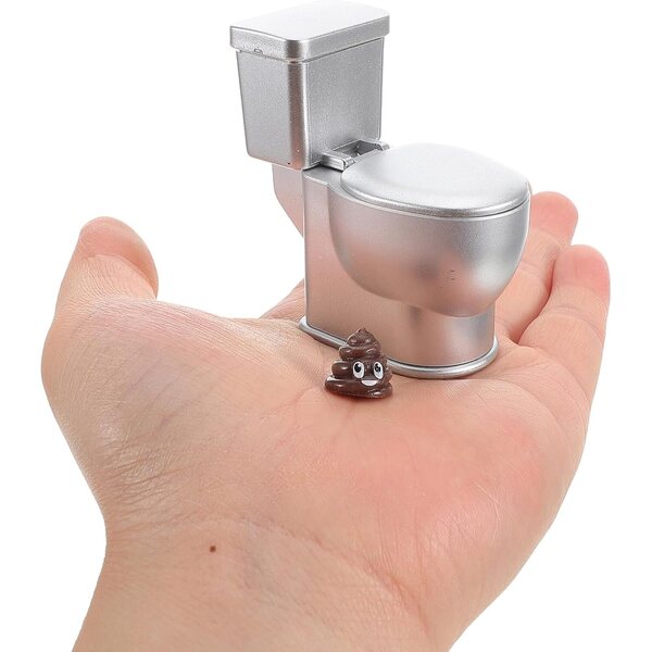 Mini Toilette in Ceramica per Casa delle Bambole in ABS con Suono 6x6 cm