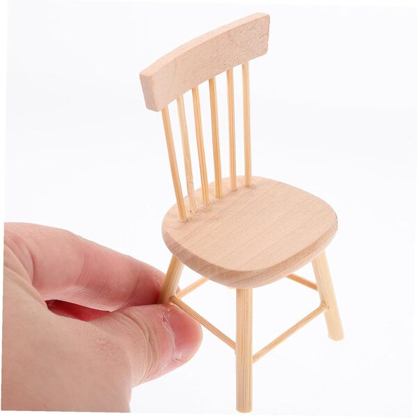 Set Mini Mobili Alasum Casa delle Bambole Tavolo e Sedia in Legno Realistici Beige