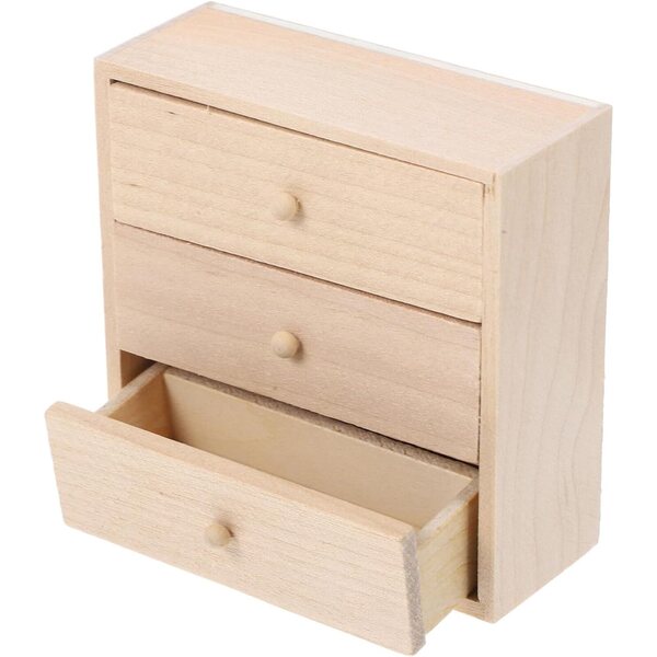 Mobiletto in legno miniatura per casa delle bambole 12 scale 7,5x7,5x2,9 cm