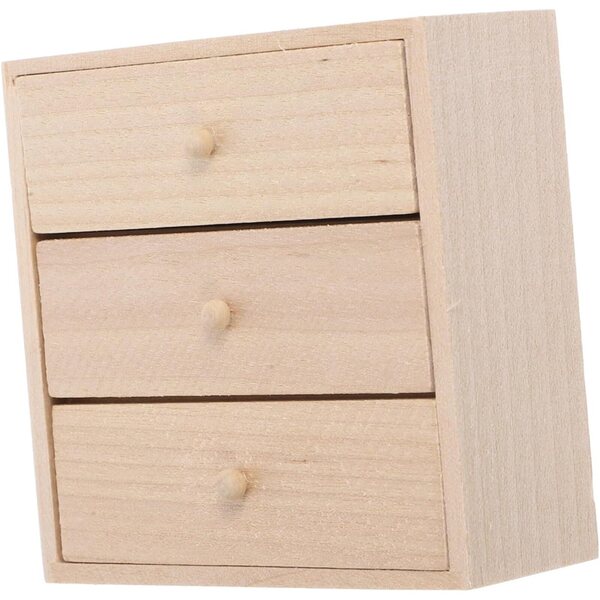 Mobiletto in legno miniatura per casa delle bambole 12 scale 7,5x7,5x2,9 cm
