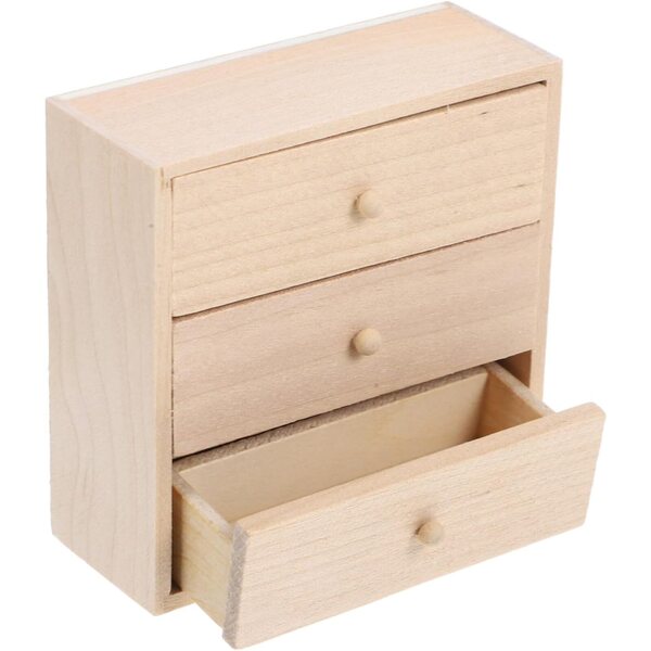 Mobiletto in legno miniatura per casa delle bambole 12 scale 7,5x7,5x2,9 cm