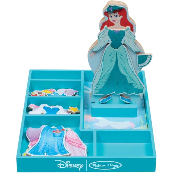 Melissa & Doug Disney Ariel Magnetische Holzpuppe mit 35 Zubehörteilen