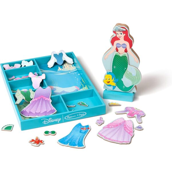 Melissa & Doug Disney Ariel Magnetische Holzpuppe mit 35 Zubehörteilen