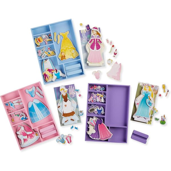Melissa & Doug Magnetisches Disney-Prinzessinnen-Set aus Holz – Aschenputtel, Belle und Rapunzel
