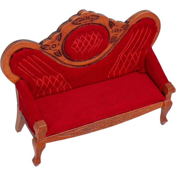 ERINGOGO Divano Miniatura in Legno di Betulla Color Caffè per Casa delle Bambole