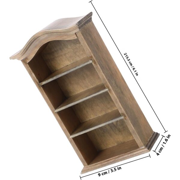 Puppenhaus-Miniatur-Bücherregal aus Holz, langlebig und detailliert, 16 x 9 cm