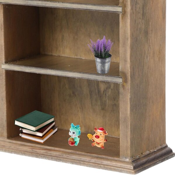 Puppenhaus-Miniatur-Bücherregal aus Holz, langlebig und detailliert, 16 x 9 cm