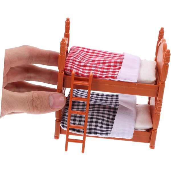 ERINGOGO Mini Letto Matrimoniale per Casa delle Bambole con Design Realistico e Superficie Liscia