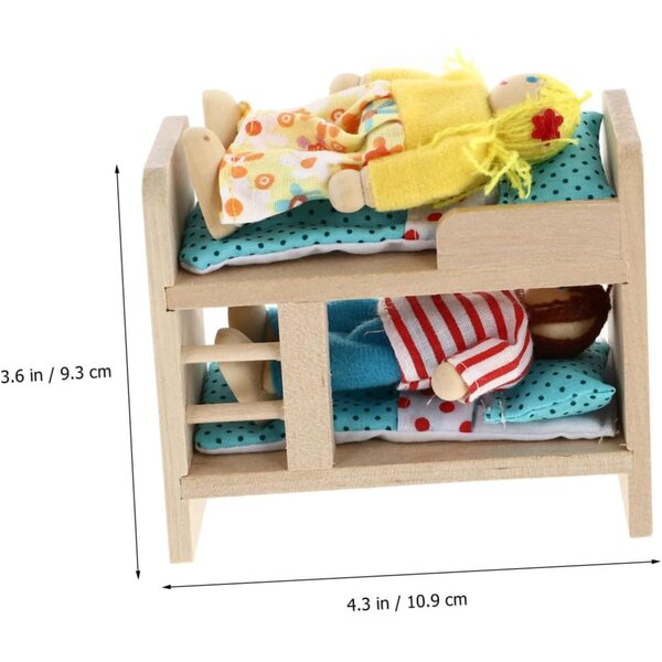 Mini Mobiletto in Legno per Casa delle Bambole Blu - Arredamento Miniatura Realistico