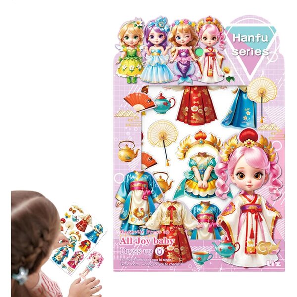 Magnetische Prinzessinnen-Kleiderpuppen, kreatives Lernspiel für Kinder