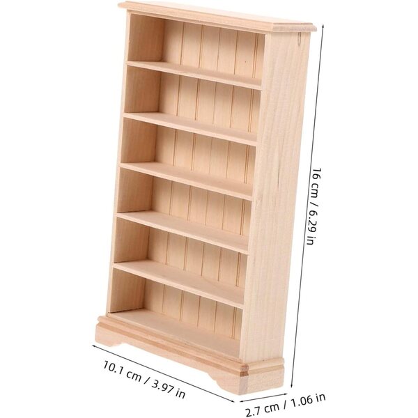 Mini Armadio in Legno per Casa delle Bambole - Libreria in Miniatura Decorativa