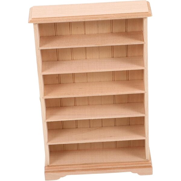Mini Armadio in Legno per Casa delle Bambole - Libreria in Miniatura Decorativa