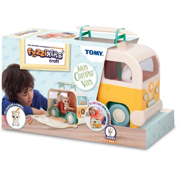 TOMY Fuzzikins Camper Van: Kreativset mit Wohnmobil und 2 Kätzchen zum Ausmalen