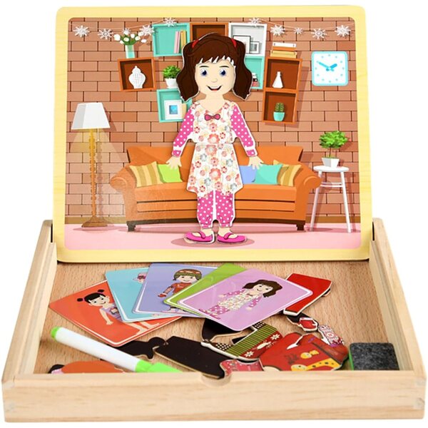 2-in-1 magnetisches Holzspielzeug zum Verkleiden und Puzzlen ab 3 Jahren Firulab