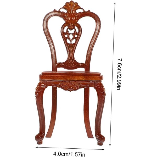 Alasum 2 Pezzi Mini Sedie Retro in Lega di Zinco per Casa delle Bambole, 7,6x4x3,7 cm